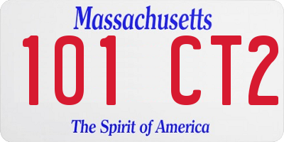 MA license plate 101CT2