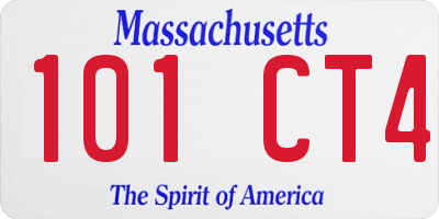 MA license plate 101CT4