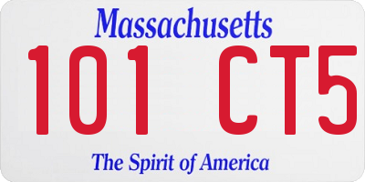 MA license plate 101CT5
