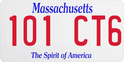 MA license plate 101CT6