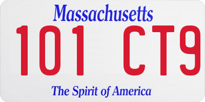 MA license plate 101CT9