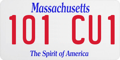 MA license plate 101CU1