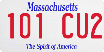 MA license plate 101CU2