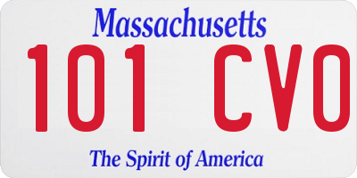 MA license plate 101CV0