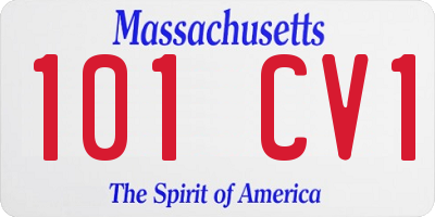 MA license plate 101CV1