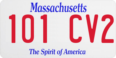 MA license plate 101CV2