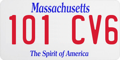 MA license plate 101CV6