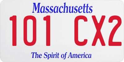 MA license plate 101CX2