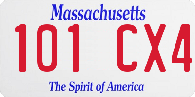 MA license plate 101CX4