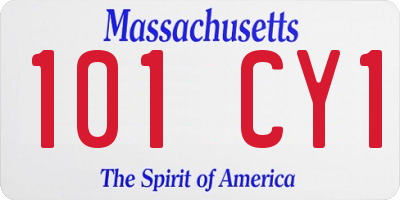 MA license plate 101CY1