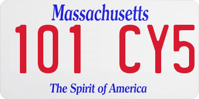 MA license plate 101CY5