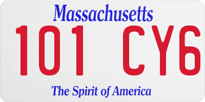 MA license plate 101CY6