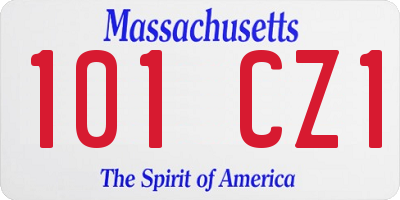 MA license plate 101CZ1