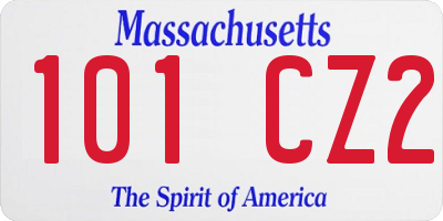 MA license plate 101CZ2