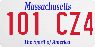 MA license plate 101CZ4