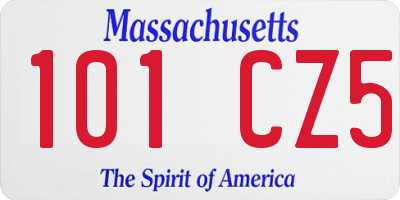 MA license plate 101CZ5