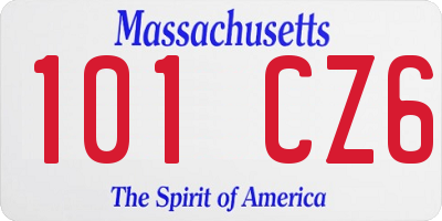 MA license plate 101CZ6