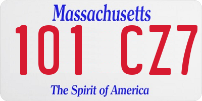 MA license plate 101CZ7