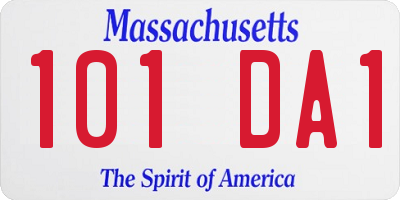 MA license plate 101DA1