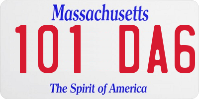 MA license plate 101DA6