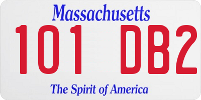 MA license plate 101DB2