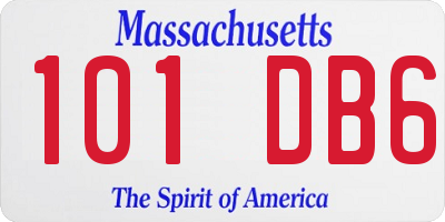 MA license plate 101DB6