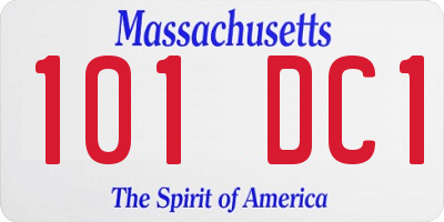 MA license plate 101DC1