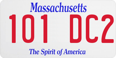 MA license plate 101DC2