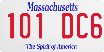 MA license plate 101DC6