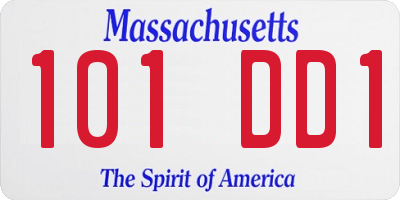 MA license plate 101DD1