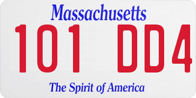 MA license plate 101DD4