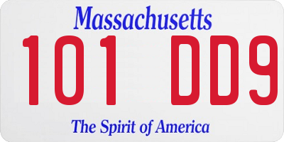 MA license plate 101DD9