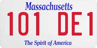 MA license plate 101DE1