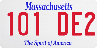 MA license plate 101DE2