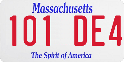 MA license plate 101DE4