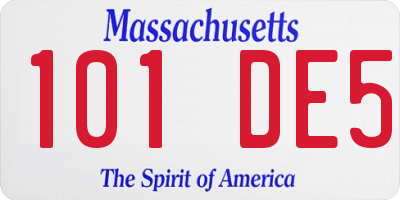 MA license plate 101DE5