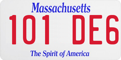 MA license plate 101DE6