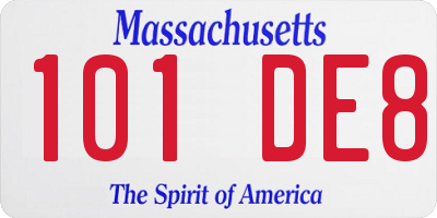 MA license plate 101DE8