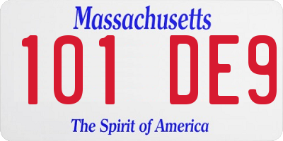 MA license plate 101DE9