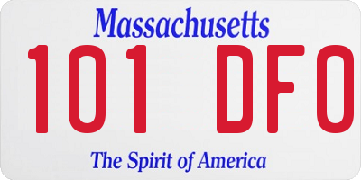 MA license plate 101DF0