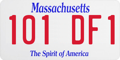 MA license plate 101DF1