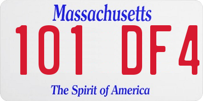 MA license plate 101DF4