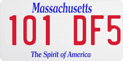 MA license plate 101DF5