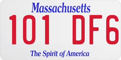 MA license plate 101DF6