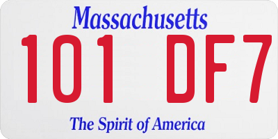 MA license plate 101DF7