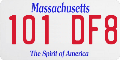 MA license plate 101DF8