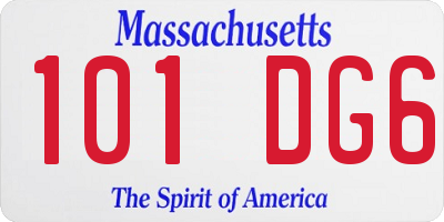 MA license plate 101DG6