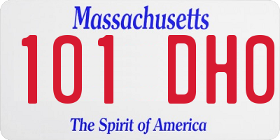 MA license plate 101DH0