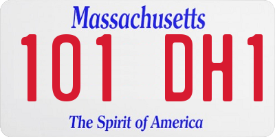 MA license plate 101DH1