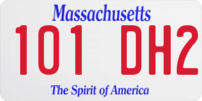 MA license plate 101DH2